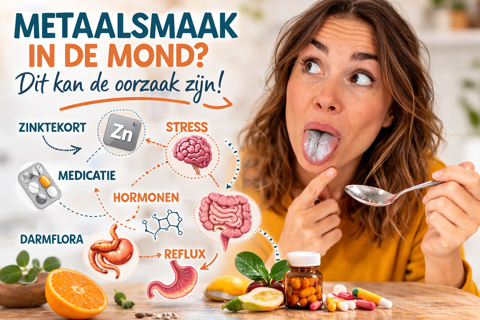 Metaalsmaak in de mond: 12 oorzaken, tekorten en oplossingen